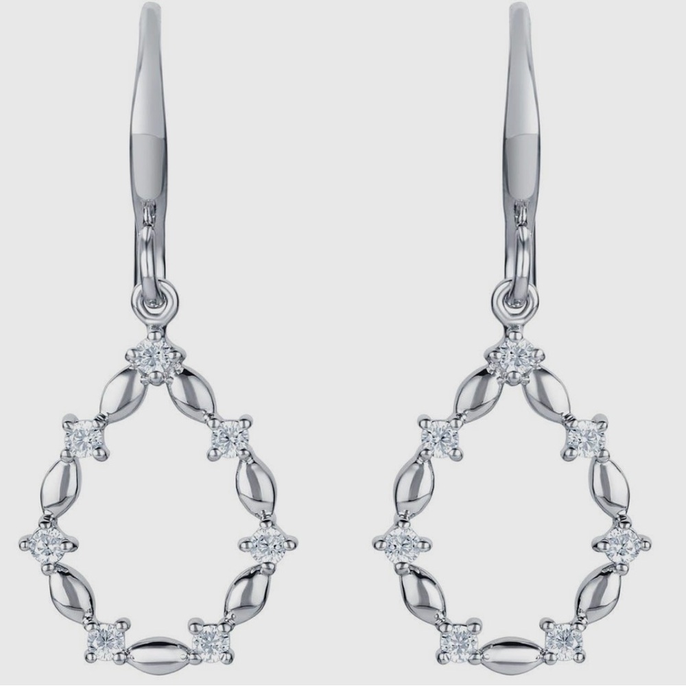 Silver Grecian Open Teardrop Earrings